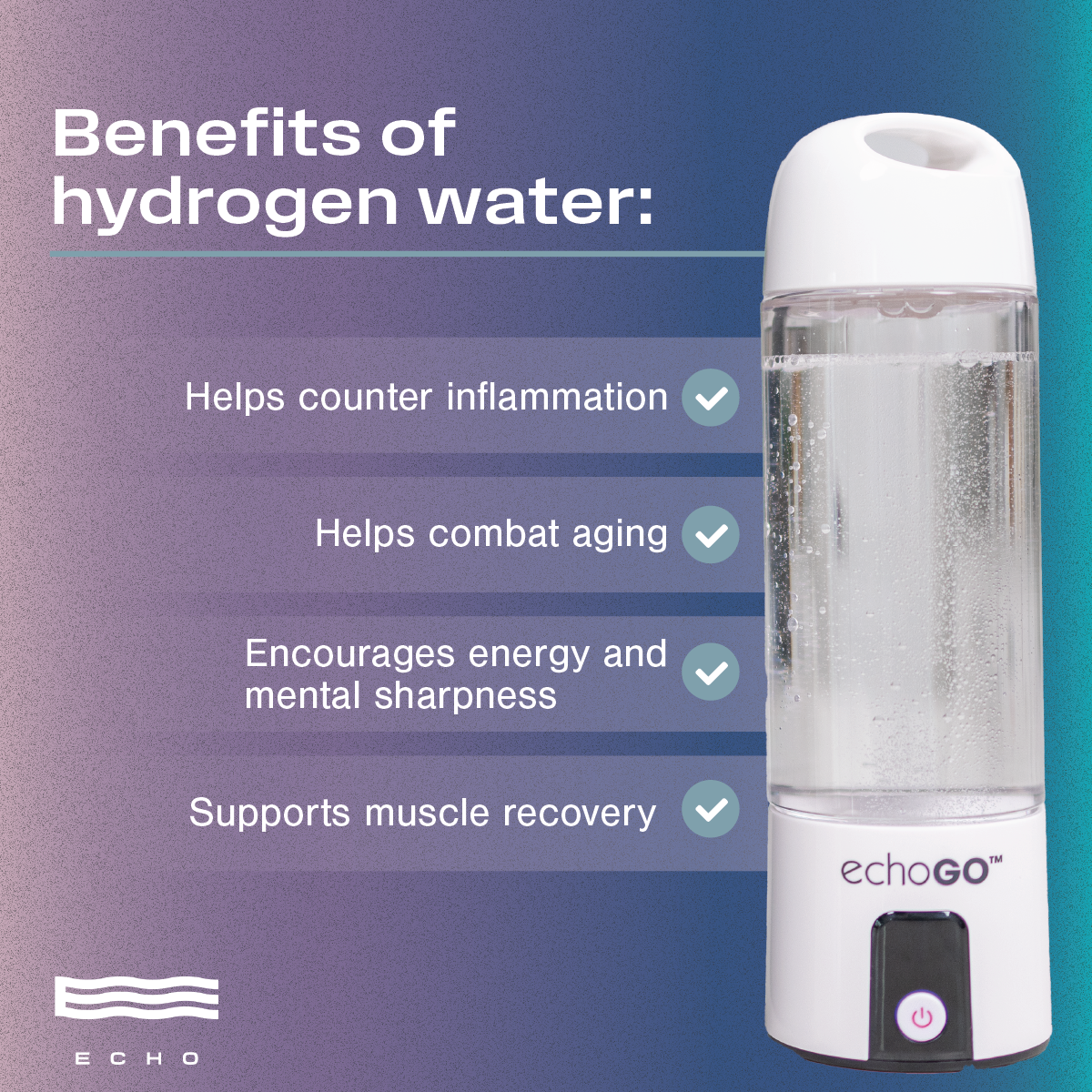 Echo Go™ Hydrogen Water Bottle