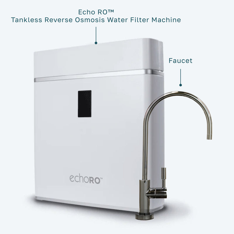 ECHO RO tankless reverse osmosis water filter with chrome faucet