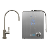 Hydrogen water filtration system with sleek faucet and digital control panel