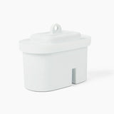 Replacement hydrogen water filter cartridge in white plastic, isolated on white background