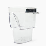 Clear plastic hydrogen water pitcher replacement container on white background